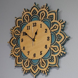 Mandala Wall Clock Wall Hanging Unique Farmhouse French Country, Gift for mom, Mothers day