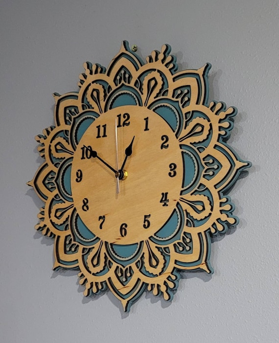 Mandala Wall Clock Wall Hanging Unique Farmhouse French Etsy