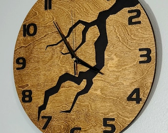 Cracked Wall Clock Wall Hanging Unique Farmhouse French Country Minimalist Wall Clock Modern Wall Clock