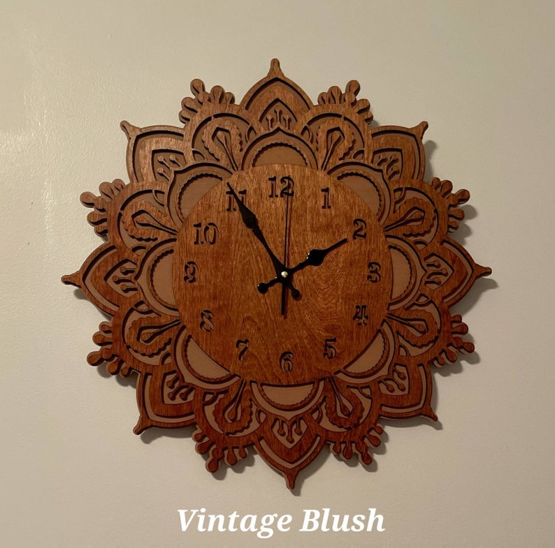 Mandala Wall Clock Wall Hanging Unique Farmhouse French Country, Gift for mom, Mothers day image 5