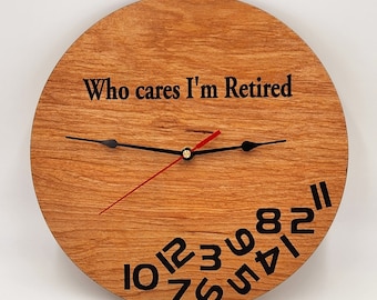 Retirement Clock, Laser Engraved, Fully customizable text, Gift for Dad, Gift for Him, Workshop, Shed, Garage, Office.