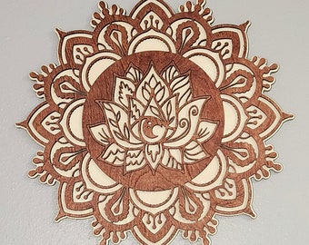 Mandala Wall Hanging Unique Farmhouse French Country Yoga room decor Positive inspirational meditation Lotus Flower Wall Art, Gift for mom
