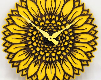 Sunflower Wall Clock, Fall Decor, Farmhouse Chic, Gift for mom, Mothers day