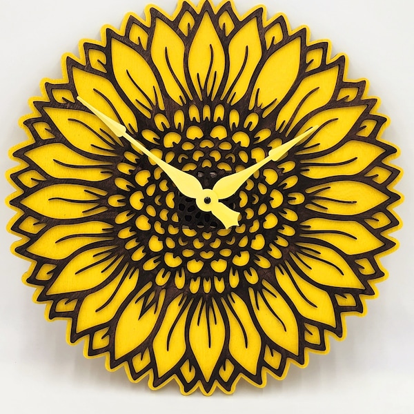 Sunflower Wall Clock, Fall Decor, Farmhouse Chic, Gift for mom, Mothers day