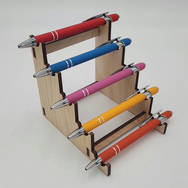 5 Tier pen stand - SVG laser cut files, Pencil stand, Pen display