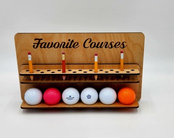 Personalized Golf Ball And Pencil Display, Golf Decorations, Golf Gifts, Golf Collector, Gift for Golfers, Gift for Him, Christmas Gift