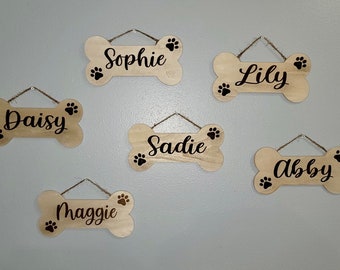 Pet name sign Dog Bone, personalized cute custom pet's name, Dog sign,