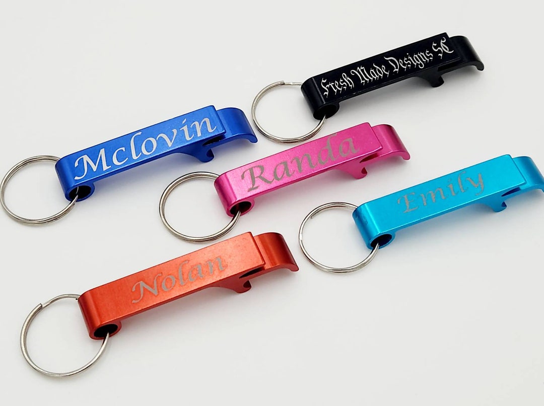Personalized Laser Engraved Bottle Opener Keychain, Car, Key, Keys