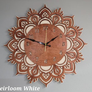 Mandala Wall Clock Wall Hanging Unique Farmhouse French Country, Gift for mom, Mothers day image 2