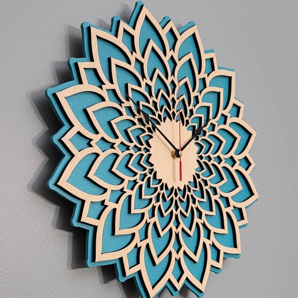 Mandala Wall Clock Wall Hanging Unique Farmhouse French Country, Gift for mom, Mothers day