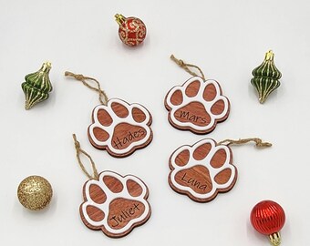 Custom Paw Ornament, Custom Dog Paw Ornament, Custom Cat Paw Ornament, Paw Print, paw ornament, Wooden Paw