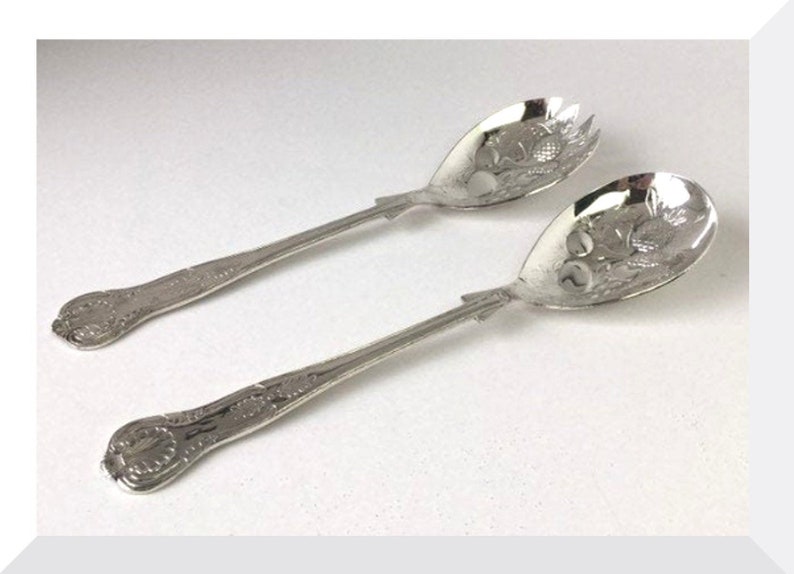 Vintage Serving Spoons Sheffield England Silver Plated Etsy