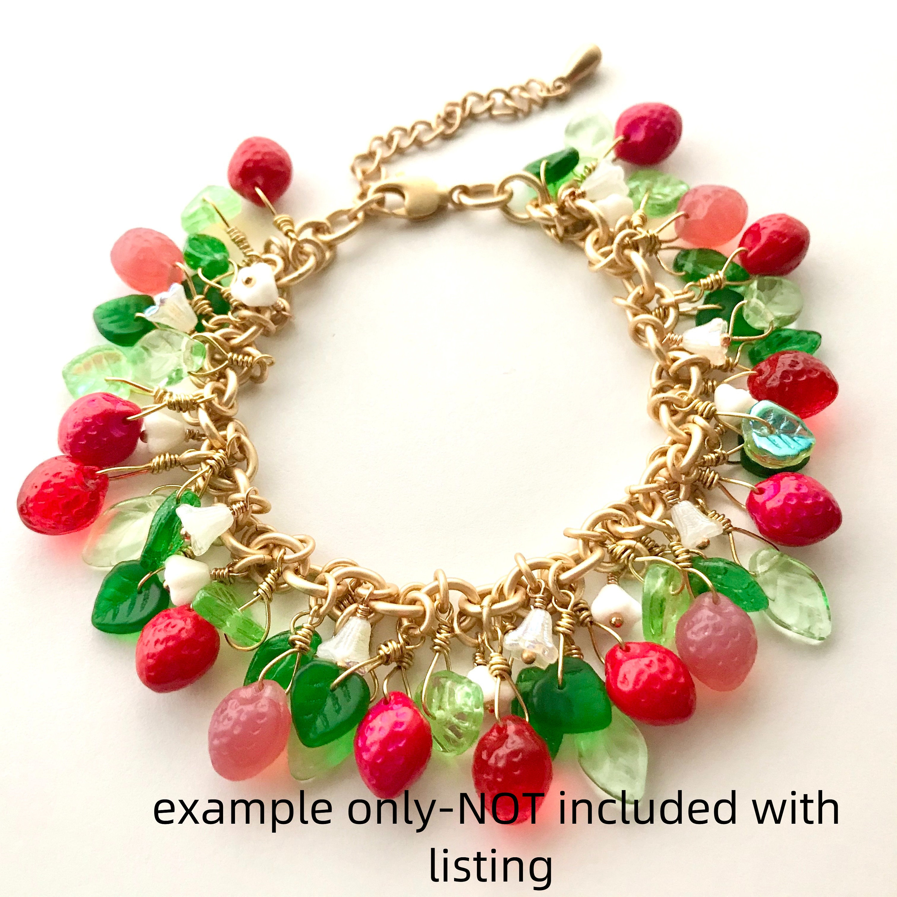 Czech glass strawberry fruit beads 12 or 24pcs translucent red Etsy