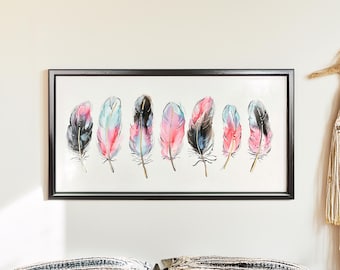 Ethereal Plumes - Original Artwork - Hand-Painted Artwork - Not a Print - Ready to Frame - Abstract Art - Alcohol Ink Art - Feather Boho