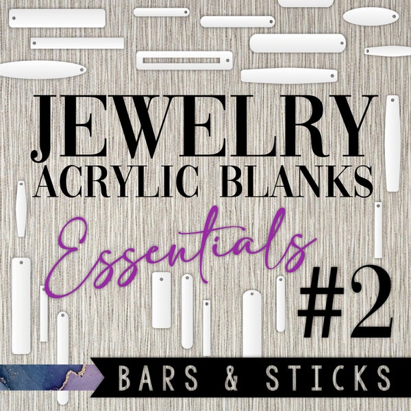 BARS & STICKS - Acrylic Earring Blanks Essentials 1/8" (3mm) - Collection #2 - Bar Earrings - Stick Earrings - Acrylic Blanks