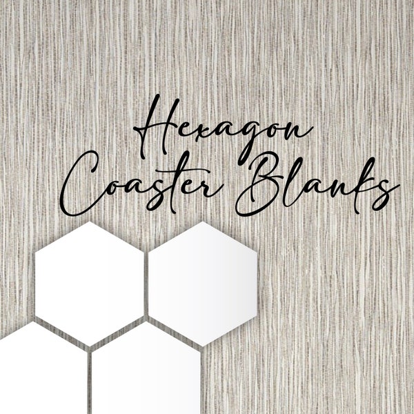 Hexagon Acrylic Coaster Blanks for Fluid Art - White, Black, or Clear - 1/4" or 1/8" Thickness