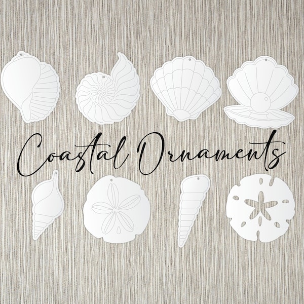 Coastal Ornaments - 1/8” (3mm) - Acrylic Blank - Sea Shell - Conch - Sand Dollar - Blanks