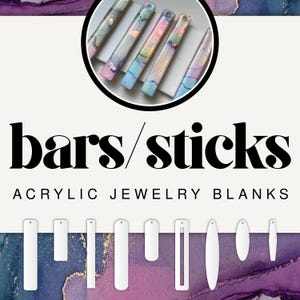 BARS & STICKS - Acrylic Earring Blanks 1/8&quot; (3mm) -  Bar Earrings - Stick Earrings - Acrylic Blanks
