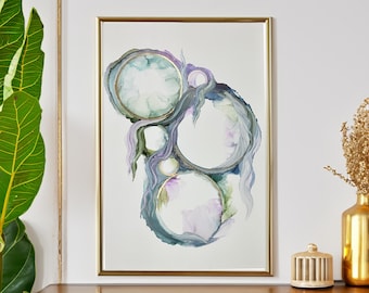 Celestial Harmony, Original Alcohol Ink Portal Art, Large Abstract Wall Art, 24x36 Ready to Frame