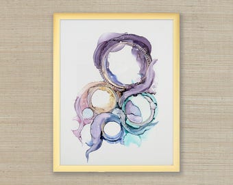 Wonder – Original 11x14 Alcohol Ink Art in Gold Frame | Abstract Wall Decor - Portals - Dreamy Art | Within Collection