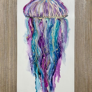 Lumina Drift - Original Art - Jellyfish Art - One-of-a-Kind Art - Not a Print - Ready to Frame - Abstract Art - Alcohol Ink Art