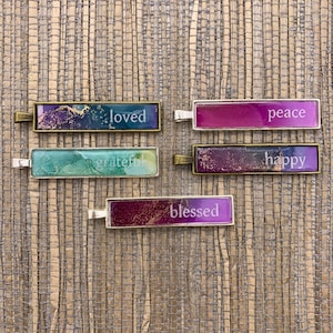 Affirmation Necklace Pendants - Original Art Necklaces - Affirmation Jewelry - Peace - Happy - Blessed