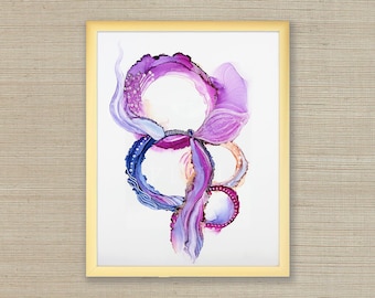 Flourish – Original 11x14 Alcohol Ink Art in Gold Frame | Abstract Wall Decor - Portals - Dreamy Art | Within Collection