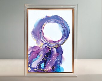 Galaxia~ Hand-Painted Artwork - Ready to Frame - Abstract Art - Alcohol Ink Art - Fluid Art - Happy Art - Dreamy Art - Portal