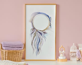 Wrapped in Love – Original Alcohol Ink Abstract Circle Art, Hand-Painted Portal Artwork, 12×24 Ready to Frame