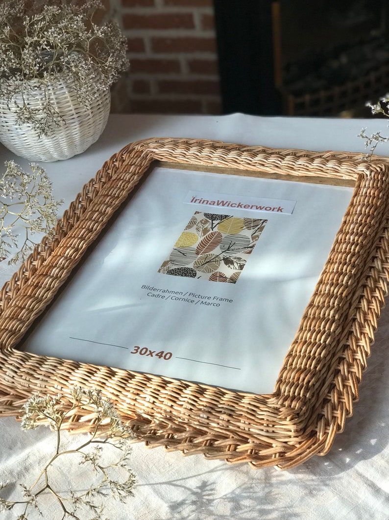 Vintage Style Wicker Picture Frame Wicker Photo Frame A3 Etsy