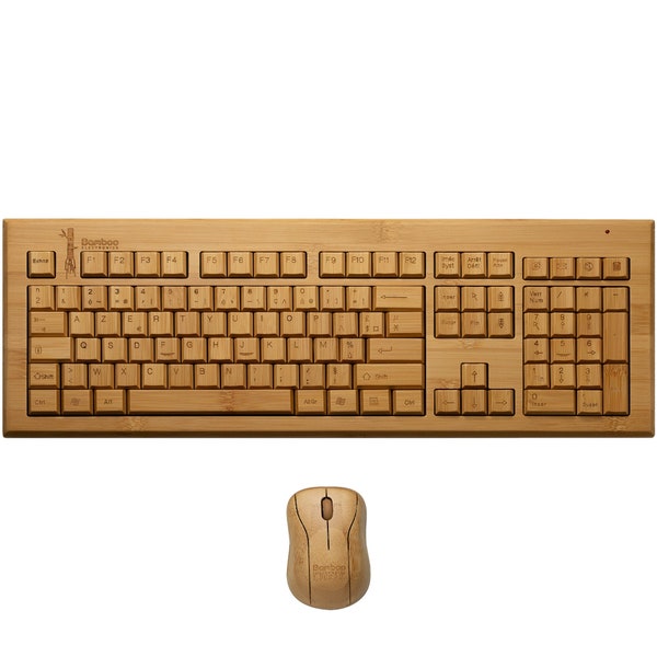 Bamboo Wireless Tastatur-Maus-Set, Naturholz, angenehmer Touch, einfach zu bedienen, dekorativ und original funktional