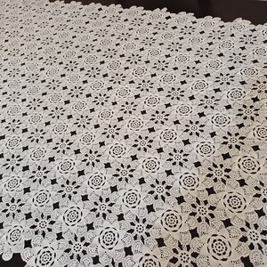14x54 Lace Table Runner White 100% Cotton Handmade 1PC
