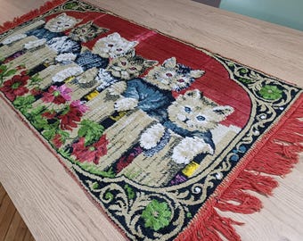 EGE社 ヴィンテージラグ 北欧 ミッドセンチュリー 60s 猫 タペストリー