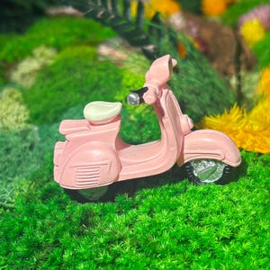 Miniature Vespa Scooter: Retro Dollhouse Fairy Garden Supply