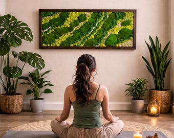 12x24 Preserved Moss Wall Art | Natural Green Home Decor | Biophilic Wall Art | Office, Living Room, Eco-Friendly Gift
