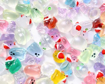 Glow-in-the-Dark Miniature Mystery Box – Halloween & Christmas Luminous Figurines, Resin Mini Decor for Crafts, Terrariums, DIY Projects