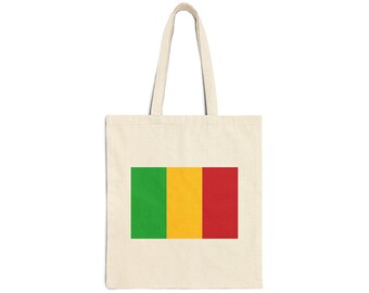 Mali Flag Tote Bag | Mali Africa Rising Up Cotton Canvas Tote | African Diaspora Pride
