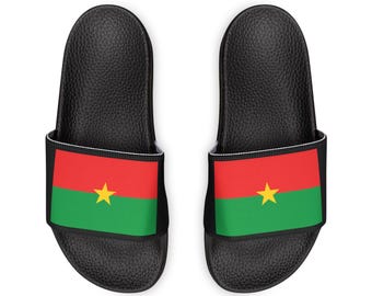 Burkina Faso Flag Slide Sandals | Men's Removable-Strap Sandals | Summer Sand Footwear