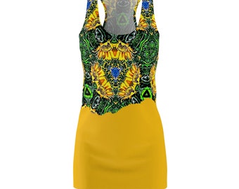Women's Yellow Flower Racerback Dress