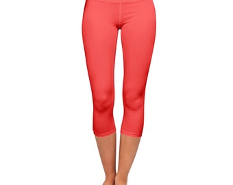 Bright Red Women 's Yoga Capri Leggings