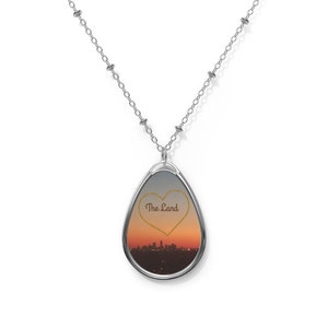 I Love The Land Heart Oval Necklace