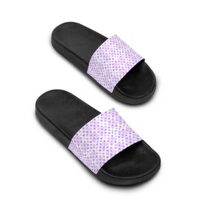 Purple Dot Trendy Women&#39;s Slide Sandals Summer Footwear, Pool Slides