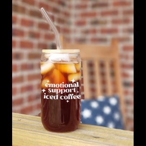 emotionale Unterstützung Eiskaffee SVG | PNG, Kaffee svg, Kaffee png, svg für Tassen,