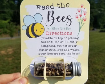 Feed the Bees, Wildflower Seed Mix, Wildflower Gift, Gardening Gift, Bee Friendly Seed Pack, Butterfly Friendly, Extended Bloom Seeds