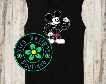 Camiseta sin mangas Buff Mickey Mouse DRI-FIT: Camiseta de gimnasio vintage