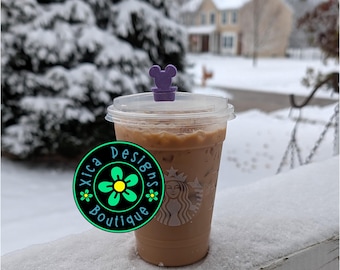 3D Printed Mickey Cold Drinks Starbucks Lid Topper: Anti-Spill PLA Plastic Coffee Stopper