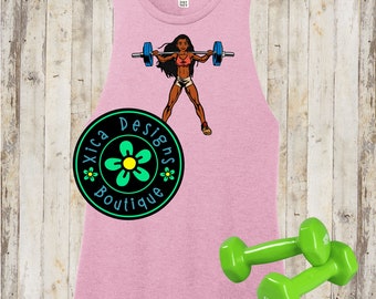 Workout Moana Muscle Tank: Princess Fitness Gym Apparel