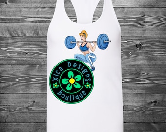 Disney Princess Cinderella Squats Racerback Workout Tank