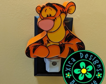 Tigger 3D Printed, Disney 3D Printed Nightlight, LED 3D Night Light Winnie the Pooh, Nightlight 3D Printed, 3d Printing Night Light