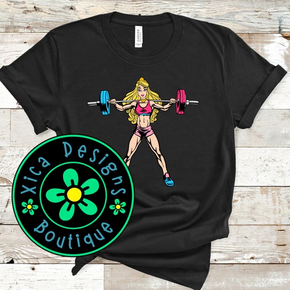 Aurora Workout Shirt, Sleeping Beauty Shirt, Aurora With Barbell Shirt,  Workout Shirt, Weightlifting Shirt, Fitness Shirt, Direct to Garment 